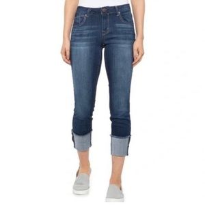 1822 Denim Taylor High Rise Cuffed Hem Cropped Jeans Medium Wash Size 4 NWOT